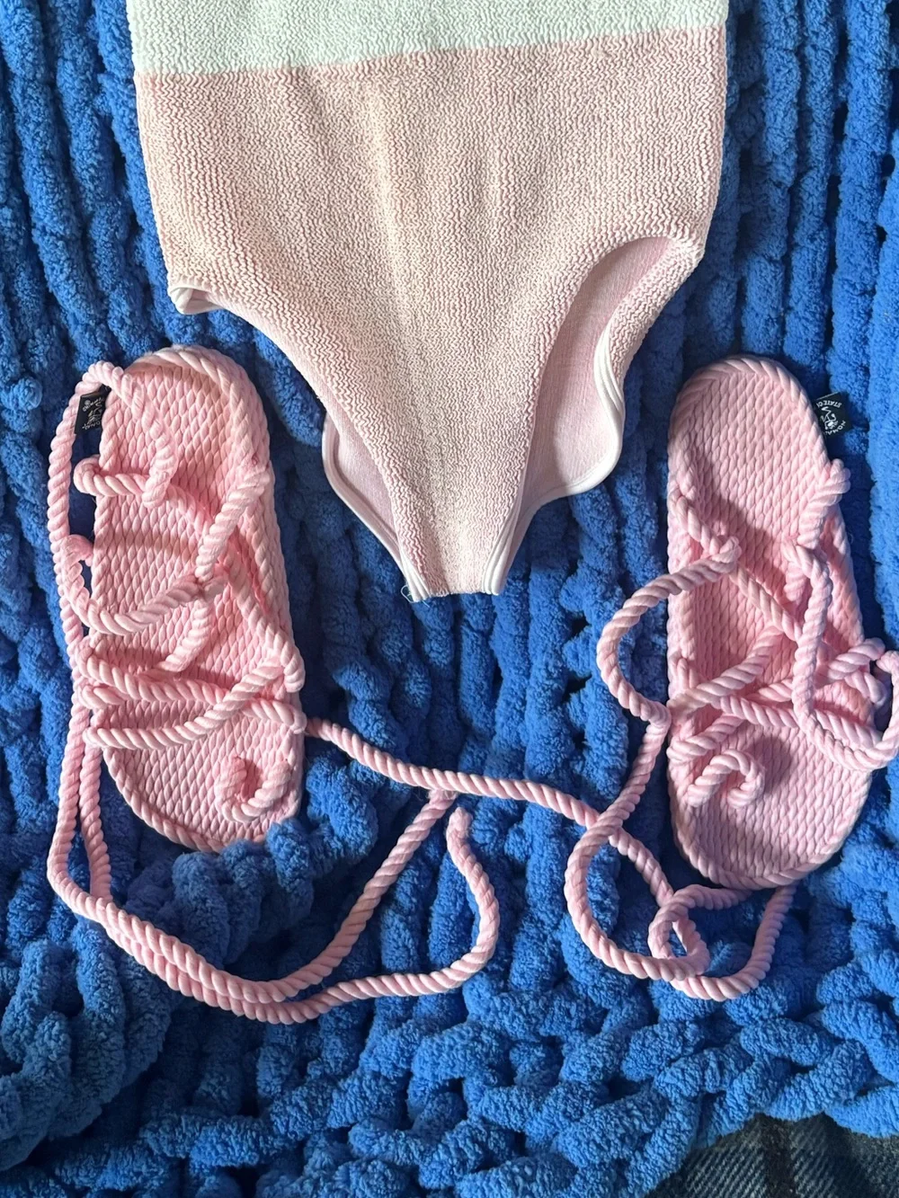Nomadic State of Mind Pink Rope Sandals. NEW AND RARE COLOR Sz 8.5